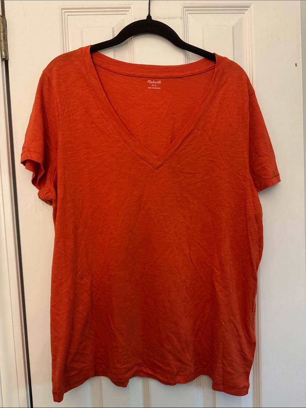 NWT Madewell  Whisper Cotton V-Neck Tee Burnt Orange???